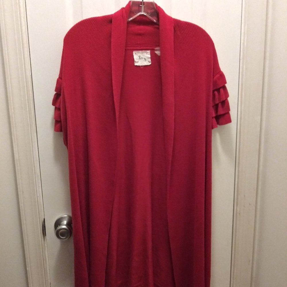 Flattering Long Open Cardigan by LinQ Los Angeles
